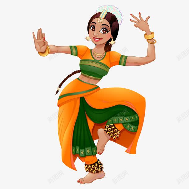 印度妇女跳舞png免抠素材_新图网 https://ixintu.com 卡通人物 印度 女孩 妇女 跳舞 跳舞姿势