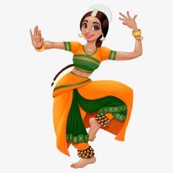 矢量印度女孩印度妇女跳舞高清图片