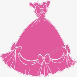 粉色公主裙卡通可爱粉色公主裙矢量图高清图片
