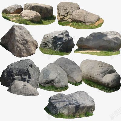 石头png免抠素材_新图网 https://ixintu.com 前景 堆石块 岩石 石头 装饰