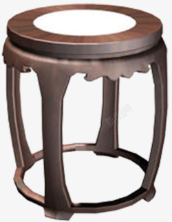 圆凳子木制中式云龙纹圆凳子高清图片
