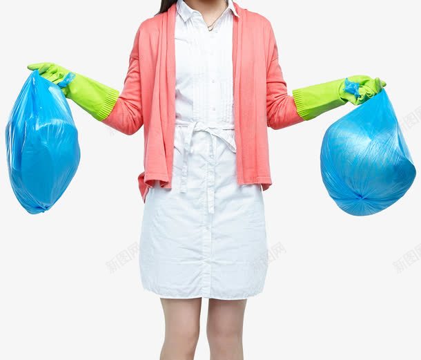 清洁垃圾袋png免抠素材_新图网 https://ixintu.com 垃圾袋 家务 家庭主妇 扔东西