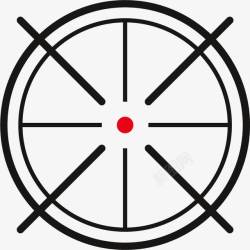 十字交叉线黑色圆圈交叉十字准星高清图片