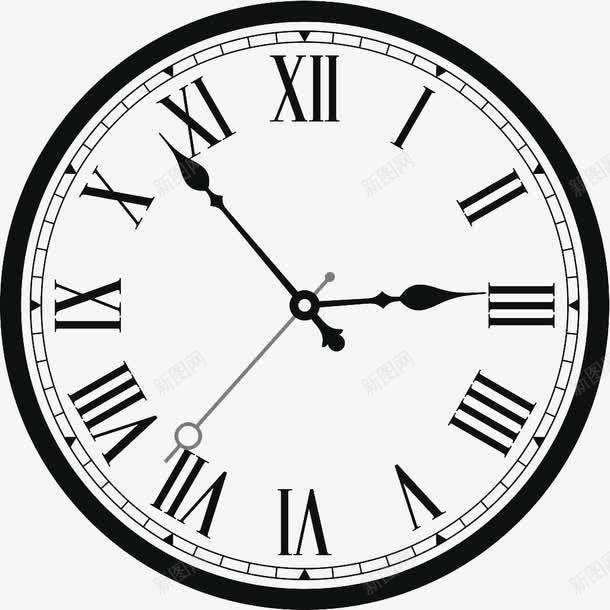 老式钟表png免抠素材_新图网 https://ixintu.com 分针 圆形 时间到 时间表 黑色