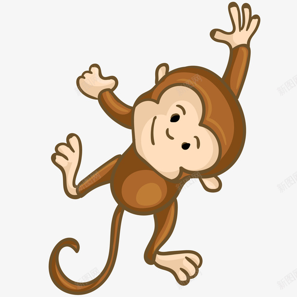 卡通手绘小猴子png免抠素材_新图网 https://ixintu.com 动物 动物园 卡通 可爱 微笑 手绘 森林 水彩 猴子