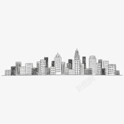 房子铅笔画城市素描高清图片