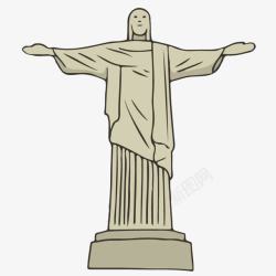 巴西地标巴西耶稣雕像高清图片