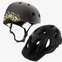 山地车安全帽黑色时尚简约头盔高清图片