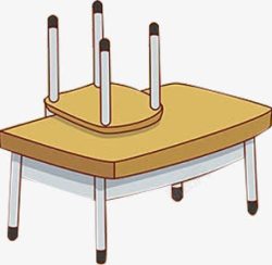 绞杀汇聚手绘卡通桌椅素材