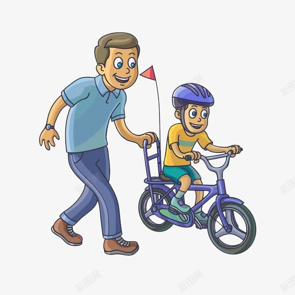 教孩子骑自行车的父亲png免抠素材_新图网 https://ixintu.com 亲情 卡通手绘 守护 照顾 照顾孩子 父爱 陪伴 陪伴关怀 骑自行车