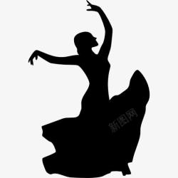 弗拉门戈女性的弗拉门戈舞蹈家图标高清图片