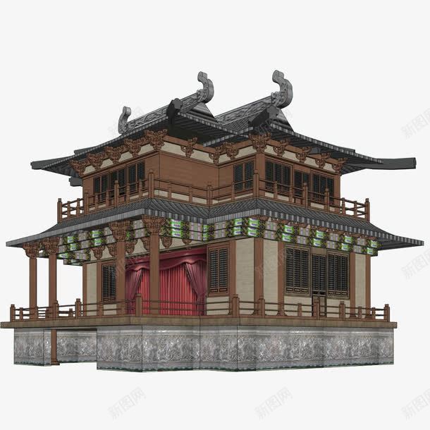 仿古戏台戏楼png免抠素材_新图网 https://ixintu.com 仿古建筑 古代建筑 古代铺子 古建 古建筑 古戏台 园林古建筑 戏台 戏园 戏园子 戏楼 楼台