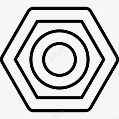 六边形和圆轮廓形状图标图标