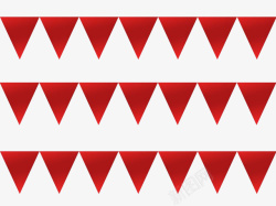 红色旗子三角旗手绘拉旗素材