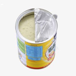 黄色的奶粉罐适合在婴儿喝的时候使用高清图片