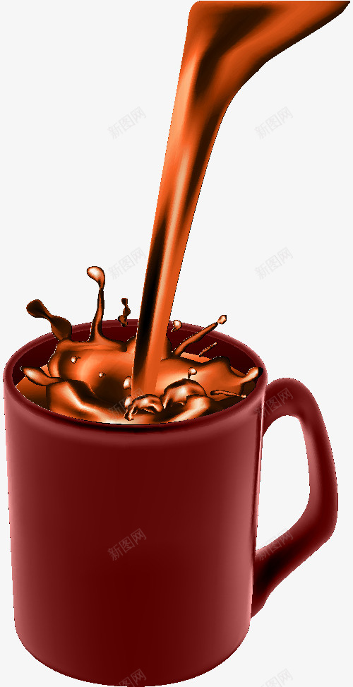 倒入杯中的咖啡矢量图eps免抠素材_新图网 https://ixintu.com 咖啡 巧克力 杯子 美食 饮料 矢量图