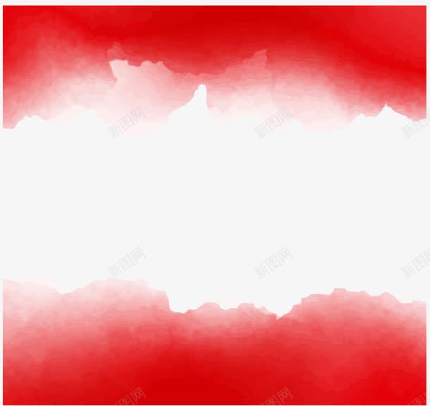 殷红水彩笔刷边框png免抠素材_新图网 https://ixintu.com 水彩笔刷 矢量素材 笔刷 红色笔刷