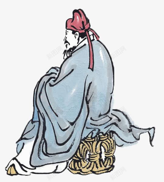 古代诗人png免抠素材_新图网 https://ixintu.com 一位 卡通 古代 帽子 手绘 粉色 蓝色 诗人