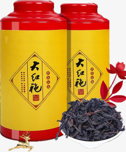 茶叶罐免抠大红袍罐装茶叶高清图片