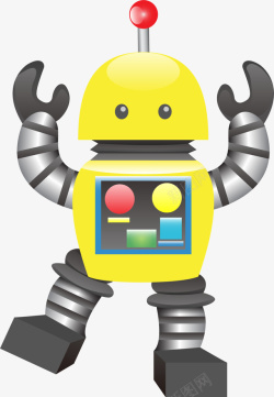 探索机器人黄色卡通宇宙机器人高清图片