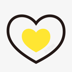 爱心形黄色蛋糕黄色手绘心形卡通图标矢量图高清图片