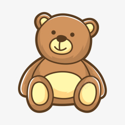 手绘泰迪熊可爱坐着的泰迪熊高清图片