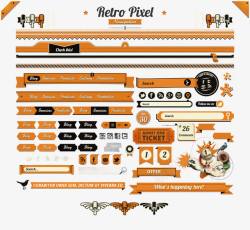 网页模橙色网页UIPSD模图标高清图片