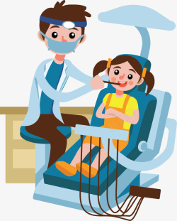 牙齿儿童给儿童看牙齿的医生矢量图高清图片