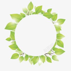 环装绿叶绿叶与光自合圆圈高清图片