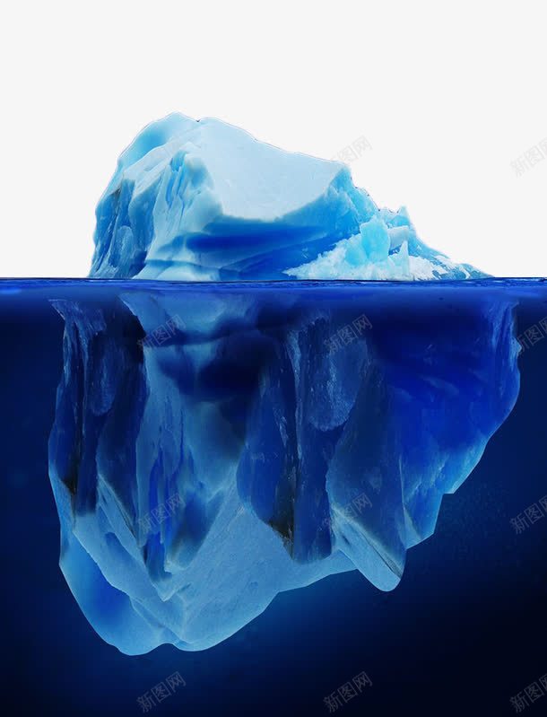 蓝色冰山png免抠素材_新图网 https://ixintu.com 冰山 冰山一角 大海 模型 水下冰山 浮冰 海面 蓝色