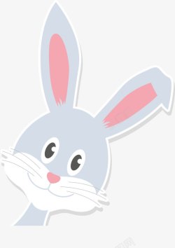 灰色大耳朵复活节兔子素材