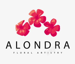 Alondra红花花卉小清新LOGO图标高清图片