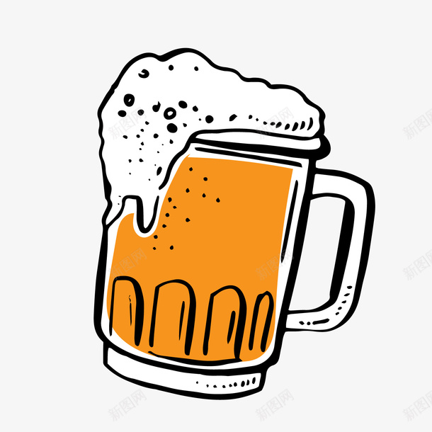 夏季啤酒饮料png免抠素材_新图网 https://ixintu.com 卡通啤酒 啤酒杯 夏季饮料 背景装饰 饮品 饮料