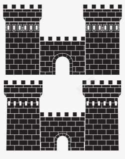 黑色门窗黑色手绘城墙拱门高清图片