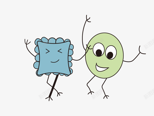 可爱卡通跳舞细菌png免抠素材_新图网 https://ixintu.com 卡通 可爱 细菌 跳舞