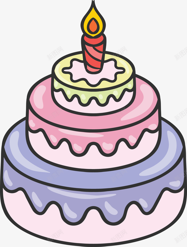 可爱卡通三层巨型蛋糕png免抠素材_新图网 https://ixintu.com 三层蛋糕 卡通 可爱 巨型蛋糕 生日蛋糕 蛋糕
