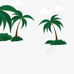 海南椰子树布景用绿色椰棕树矢量图高清图片