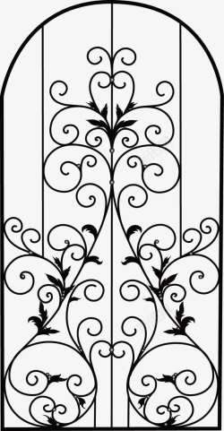 门栅栏欧洲花纹门高清图片
