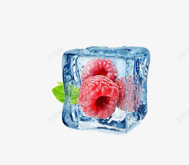 冰块里的树莓png免抠素材_新图网 https://ixintu.com 冰块 树莓 水果