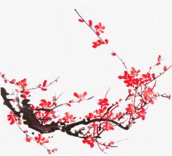 梅花树矢量图鲜红的梅花树高清图片