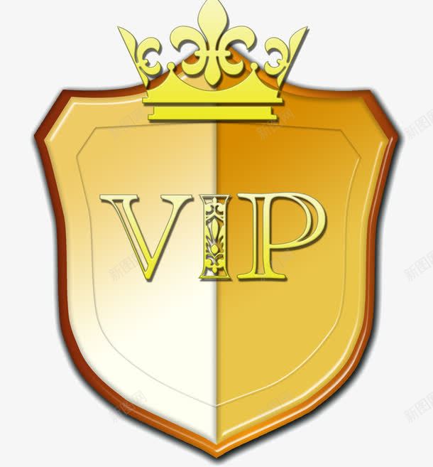VIP标志png免抠素材_新图网 https://ixintu.com PNG素材 VIP 盾牌 金色