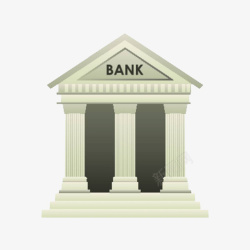 银行网点手绘银行网点白色石头高清图片