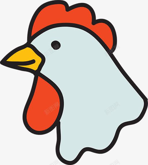 简笔鸡头png免抠素材_新图网 https://ixintu.com 一只 卡通 手绘 简笔 红色 蓝色 鸡冠 鸡头