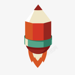 开学火箭创意铅笔火箭高清图片
