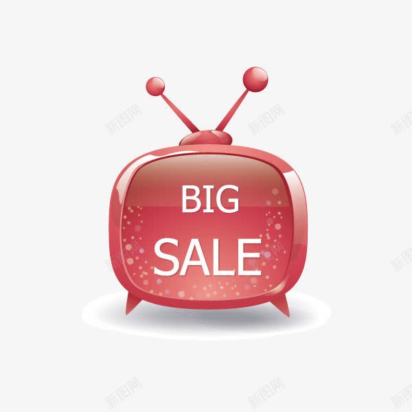 电视机卡通电视机红色bigsalepng免抠素材_新图网 https://ixintu.com bigsale 卡通电视机 电视机 红色