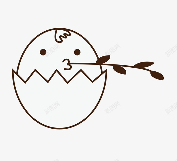 手绘小鸡蛋壳png免抠素材_新图网 https://ixintu.com 卡通 小鸡 手绘 蛋壳