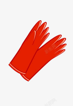 红色橡胶手套图标设计手绘卡通红色橡胶手套高清图片
