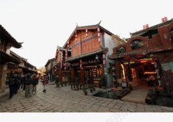 木质古楼云南江城风景素材