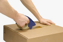 包装材料矢量手动封箱打包纸箱高清图片