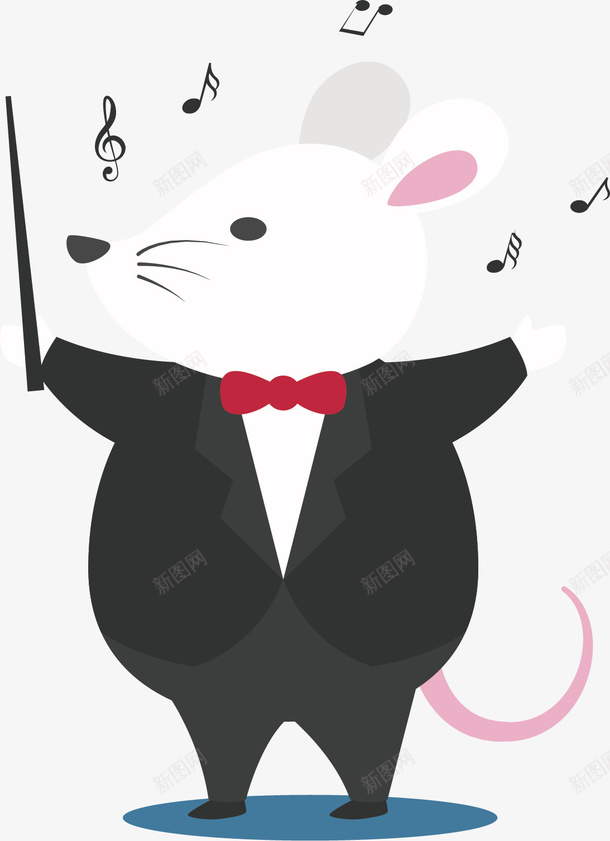 一个指挥音乐的老鼠矢量图ai免抠素材_新图网 https://ixintu.com 可爱 指挥家 指挥家卡通 正式 演奏 白色老鼠 矢量图 西装